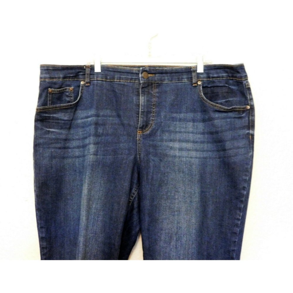 Terra and Sky Jeans 22W Petites Blue Denim Flat Front 5 Pocket Stretch Cotton